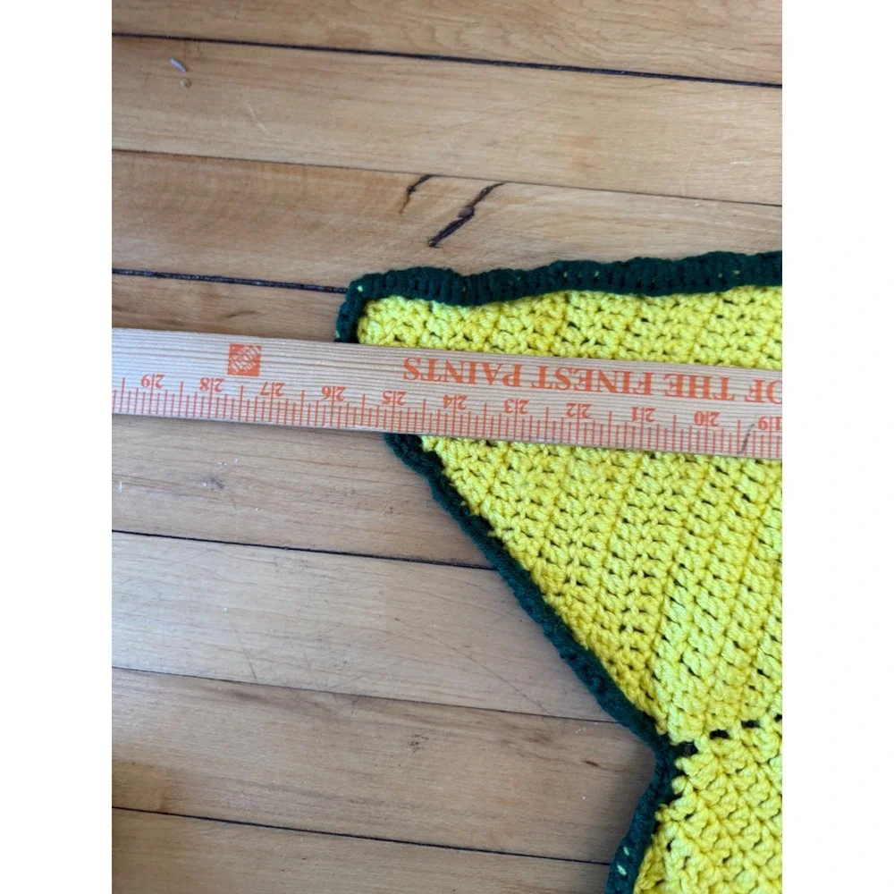 Handmade Crochet Star Baby Bunting Bag Hooded Swaddle Yellow Green